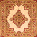 Serging Thickness of Medallion Orange Traditional Rug, tr1546org