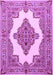 Machine Washable Medallion Purple Traditional Area Rugs, wshtr1546pur