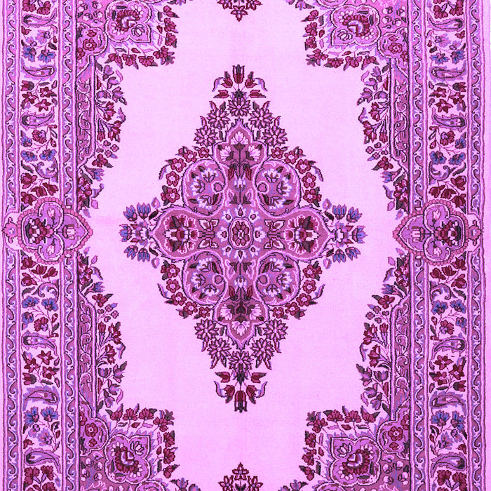 Machine Washable Medallion Purple Traditional Area Rugs, wshtr1546pur