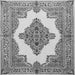 Serging Thickness of Medallion Gray Traditional Rug, tr1546gry