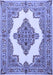 Machine Washable Medallion Blue Traditional Rug, wshtr1546blu