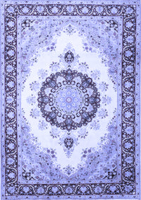 Medallion Blue Traditional Rug, tr1547blu