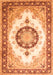 Serging Thickness of Machine Washable Medallion Orange Traditional Area Rugs, wshtr1547org