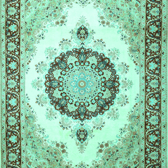 Medallion Turquoise Traditional Rug, tr1547turq