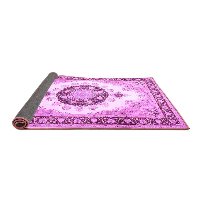 Sideview of Medallion Purple Traditional Rug, tr1547pur