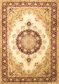 Medallion Brown Traditional Rug, tr1547brn