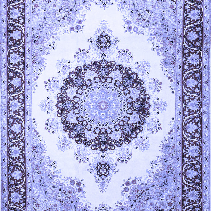 Machine Washable Medallion Blue Traditional Rug, wshtr1547blu