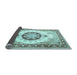 Sideview of Medallion Light Blue Traditional Rug, tr1547lblu