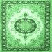 Square Medallion Emerald Green Traditional Rug, tr1547emgrn