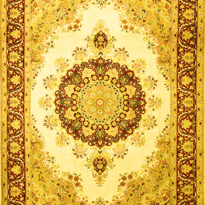Medallion Yellow Traditional Rug, tr1547yw