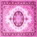 Square Medallion Pink Traditional Rug, tr1547pnk