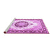 Sideview of Machine Washable Medallion Purple Traditional Area Rugs, wshtr1547pur