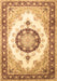 Machine Washable Medallion Brown Traditional Rug, wshtr1547brn