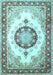 Medallion Light Blue Traditional Rug, tr1547lblu