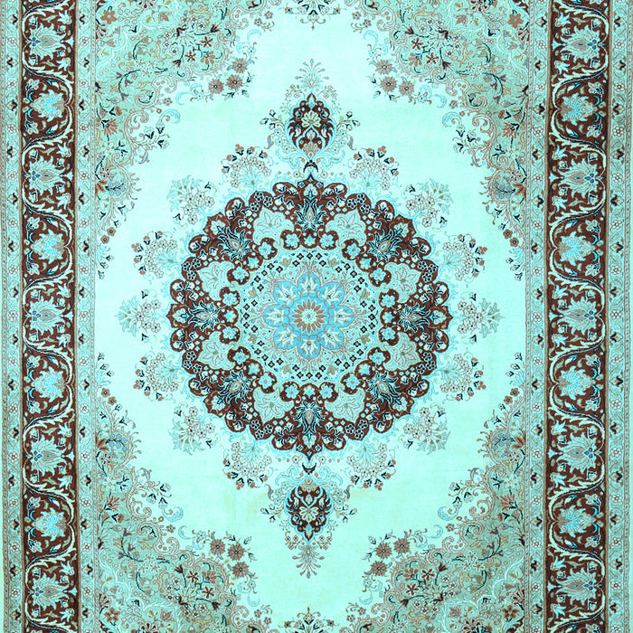 Medallion Light Blue Traditional Rug, tr1547lblu
