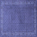 Square Persian Blue Traditional Rug, tr1548blu