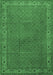 Machine Washable Persian Emerald Green Traditional Area Rugs, wshtr1548emgrn