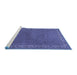 Sideview of Machine Washable Persian Blue Traditional Rug, wshtr1548blu