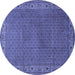 Round Persian Blue Traditional Rug, tr1548blu