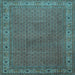 Square Persian Light Blue Traditional Rug, tr1548lblu