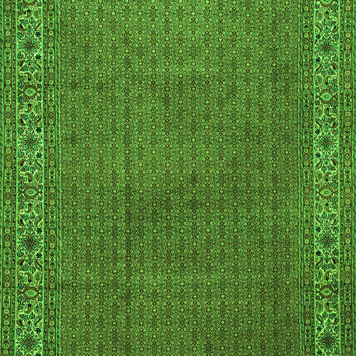 Serging Thickness of Machine Washable Persian Green Traditional Area Rugs, wshtr1548grn