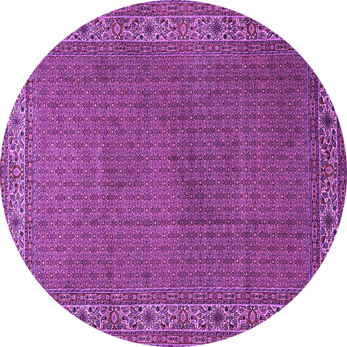Round Persian Purple Traditional Rug, tr1548pur