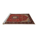 Sideview of Machine Washable Traditional Orange Salmon Pink Rug, wshtr1549