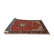 Sideview of Traditional Orange Salmon Pink Medallion Rug, tr1549