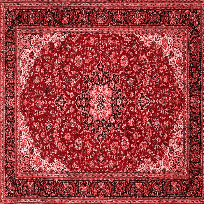 Machine Washable Medallion Red Traditional Rug, wshtr1549red