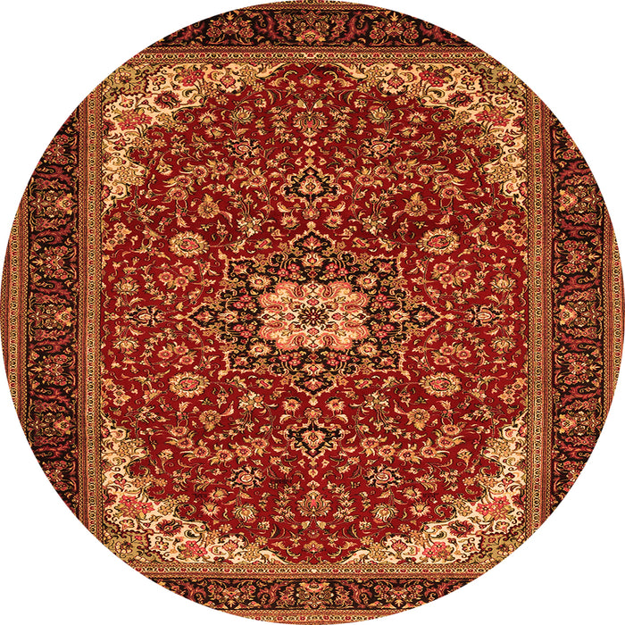 Square Medallion Orange Traditional Rug, tr1549org