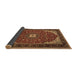 Sideview of Medallion Brown Traditional Rug, tr1549brn