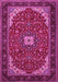 Machine Washable Medallion Pink Traditional Rug, wshtr1549pnk