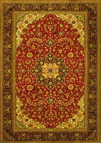 Medallion Yellow Traditional Rug, tr1549yw