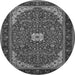 Square Medallion Gray Traditional Rug, tr1549gry