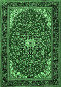 Medallion Emerald Green Traditional Rug, tr1549emgrn