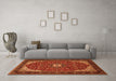 Machine Washable Medallion Orange Traditional Area Rugs in a Living Room, wshtr1549org