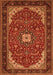 Serging Thickness of Machine Washable Medallion Orange Traditional Area Rugs, wshtr1549org