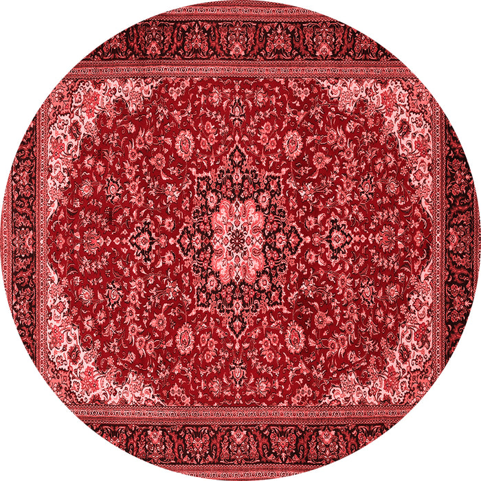 Machine Washable Medallion Red Traditional Rug, wshtr1549red