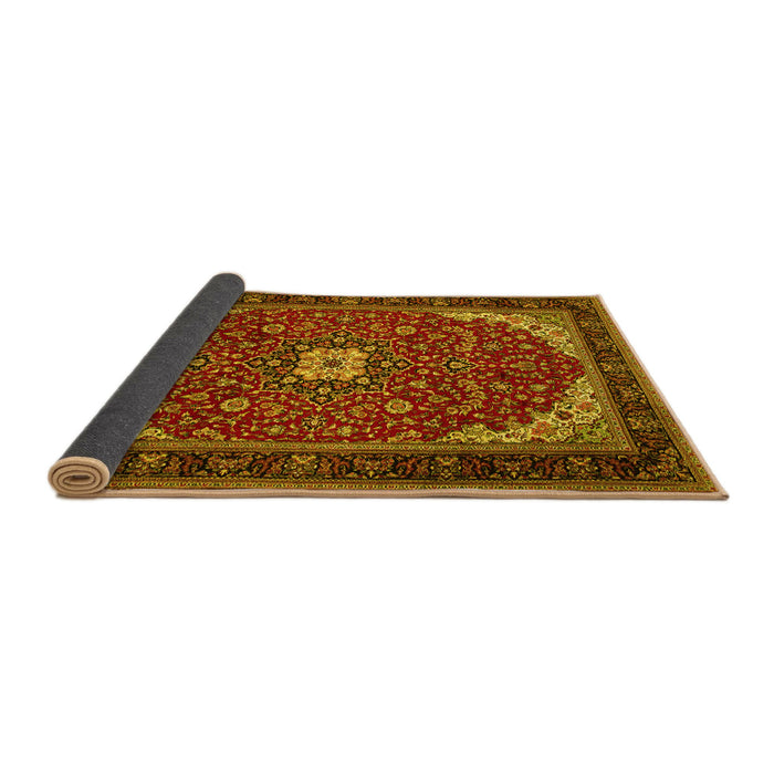 Sideview of Medallion Yellow Traditional Rug, tr1549yw