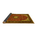 Sideview of Medallion Yellow Traditional Rug, tr1549yw