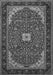 Serging Thickness of Machine Washable Medallion Gray Traditional Rug, wshtr1549gry