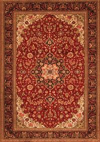 Medallion Orange Traditional Rug, tr1549org