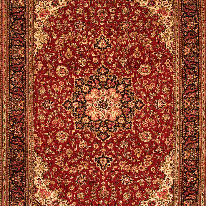 Medallion Orange Traditional Rug, tr1549org