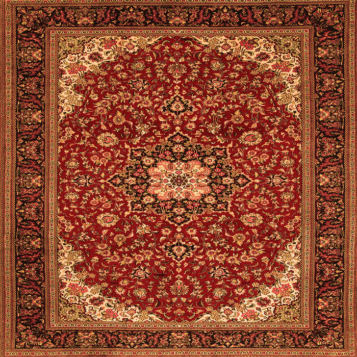 Serging Thickness of Medallion Orange Traditional Rug, tr1549org