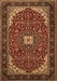 Machine Washable Medallion Brown Traditional Rug, wshtr1549brn