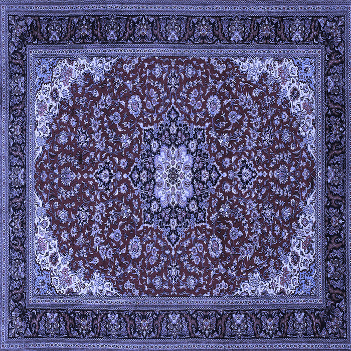 Square Medallion Blue Traditional Rug, tr1549blu
