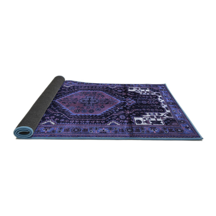 Sideview of Persian Blue Traditional Rug, tr154blu