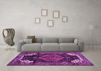 Machine Washable Persian Purple Traditional Rug, wshtr154pur