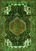 Serging Thickness of Machine Washable Persian Green Traditional Area Rugs, wshtr154grn