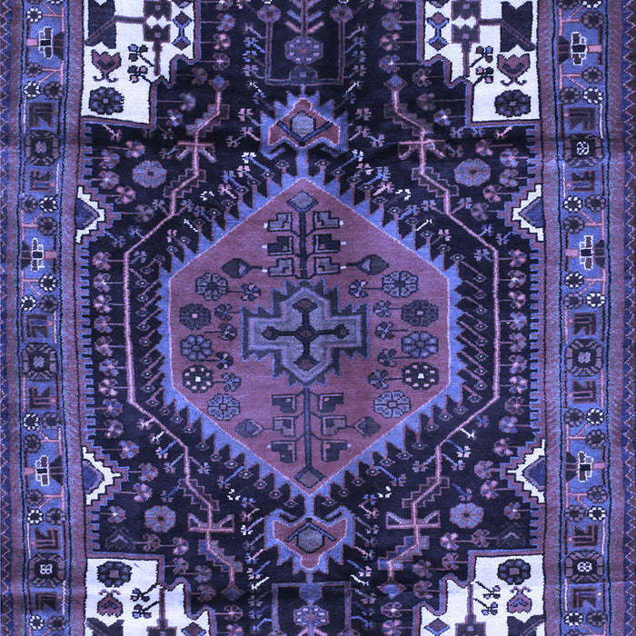 Machine Washable Persian Blue Traditional Rug, wshtr154blu